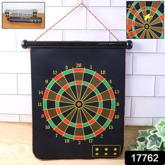 Close-up of magnetic dart boardβs safe magnetic surface with soft darts