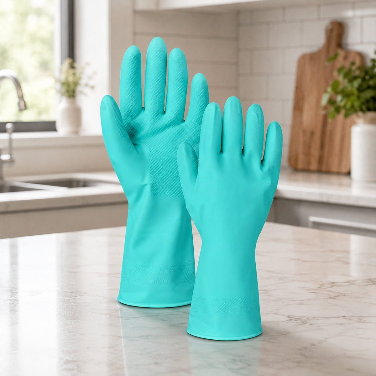 Large Victor Green Rubber Gloves β Reusable & Waterproof for Kitchen