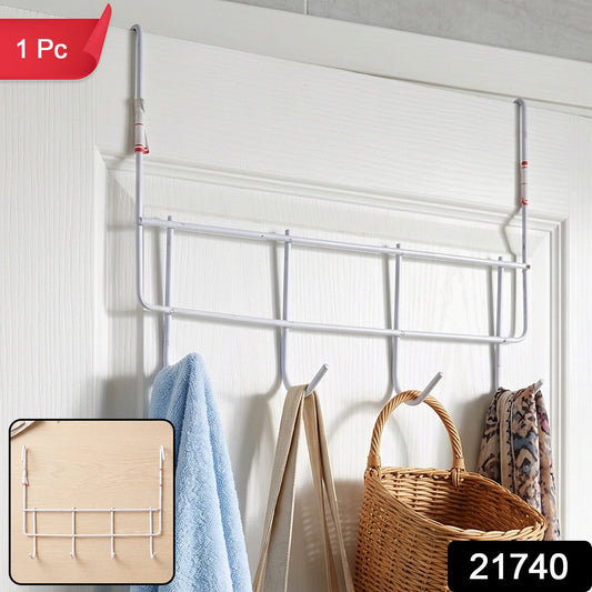 Over the Door Metal Hook Rack β Space Saving 4 Hook Organizer
