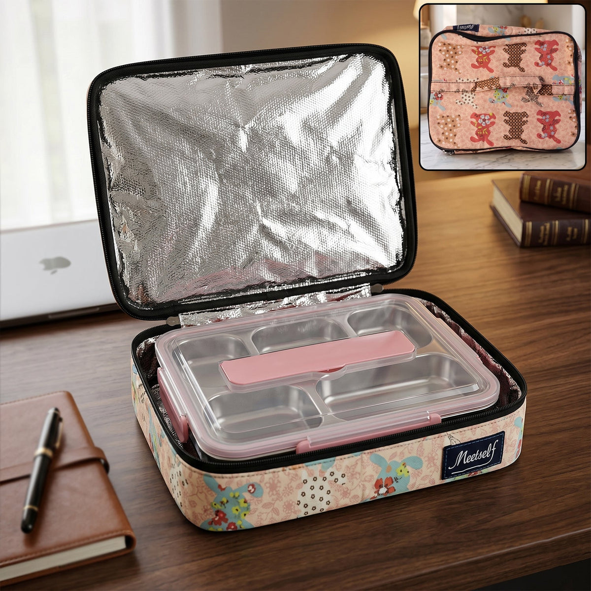 Open travel organizer bag showing spacious interior with clothes and essentials.