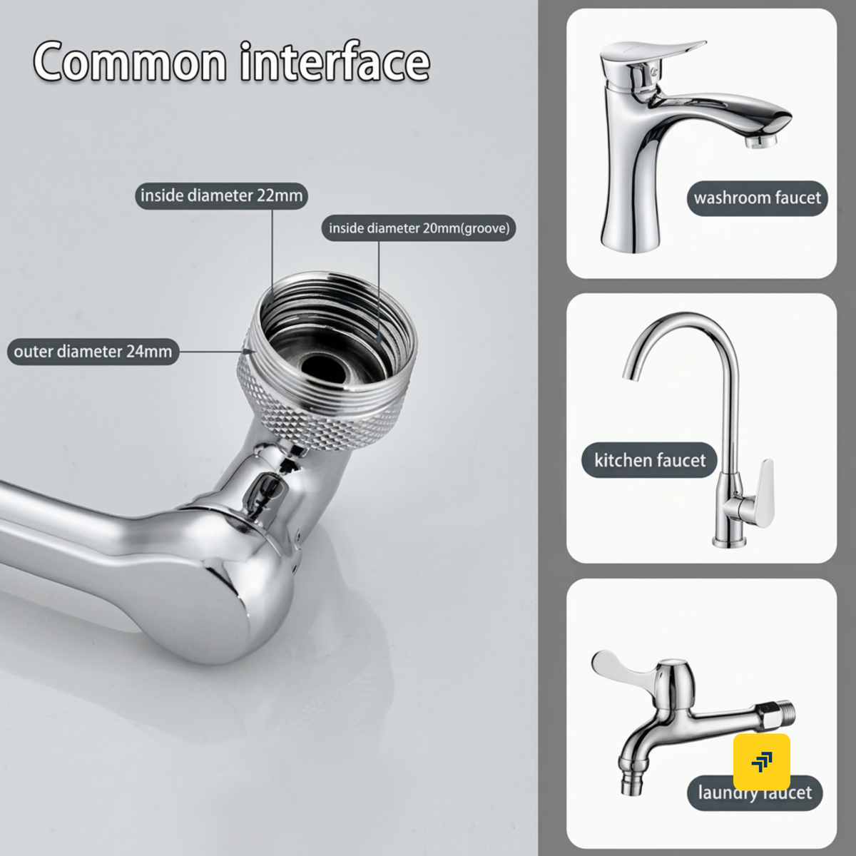 Rotating Faucet Sprayer – 1080° Swivel & Dual Flow